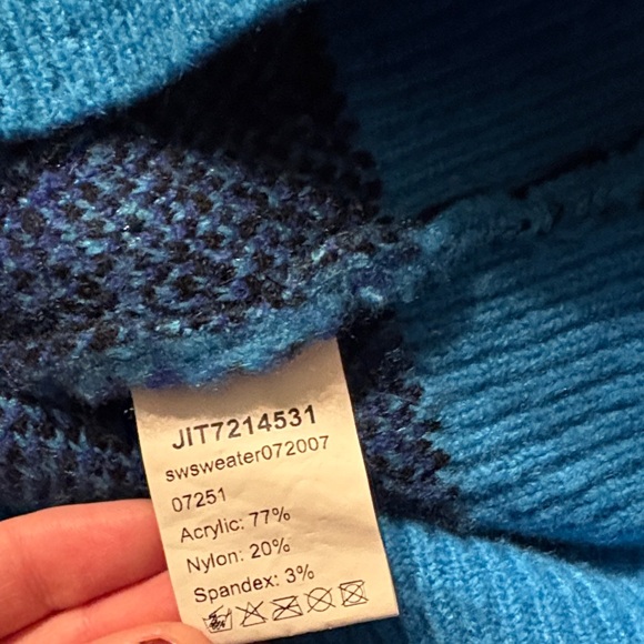 Dolls Kill Black and Blue Flame Sweater - Picture 3 of 4